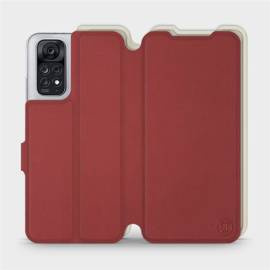 Hülle für Xiaomi Redmi Note 11S - Farbe Dunkelrot mit Platin