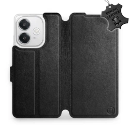 Hülle für OPPO A40 - Farbe Black Leather