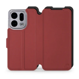 Hülle für OPPO Find X9 - Farbe Dunkelrot mit Schwarz