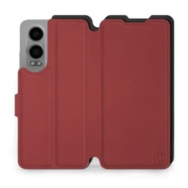 Hülle für OnePlus Nord CE 4 Lite - Farbe Dunkelrot mit Schwarz