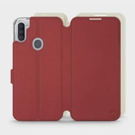 Hülle für Samsung Galaxy M11 - Farbe Dunkelrot mit Platin