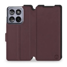 Hülle für Motorola Edge 60 Fusion - Farbe Burgund mit Schwarz