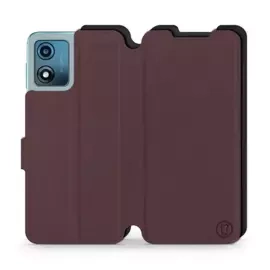 Hülle für Motorola Moto E13 - Farbe Burgund mit Schwarz