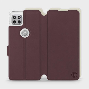 Hülle für Motorola Moto G 5G - Farbe Burgund mit Platin