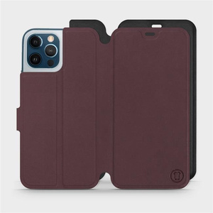 Hülle für Apple iPhone 12 Pro Max - Farbe Burgund mit Schwarz