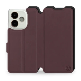 Hülle für OPPO A5 Pro 5G - Farbe Burgund mit Schwarz