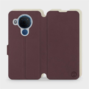 Hülle für Nokia 5.4 - Farbe Burgund mit Platin