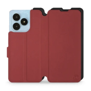 Hülle für Realme Note 50 - Farbe Dunkelrot mit Schwarz