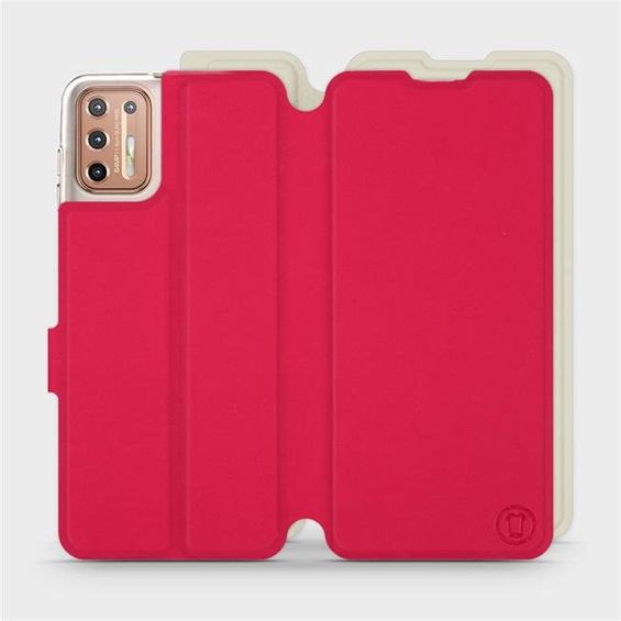 Hülle für Motorola Moto G9 Plus - Farbe Rot mit Platin