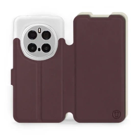 Hülle für Huawei Honor Magic7 Pro 5G - Farbe Burgund mit Platin