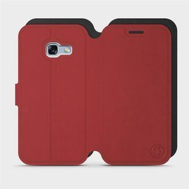 Hülle für Samsung Galaxy A3 2017 - Farbe Dunkelrot mit Schwarz
