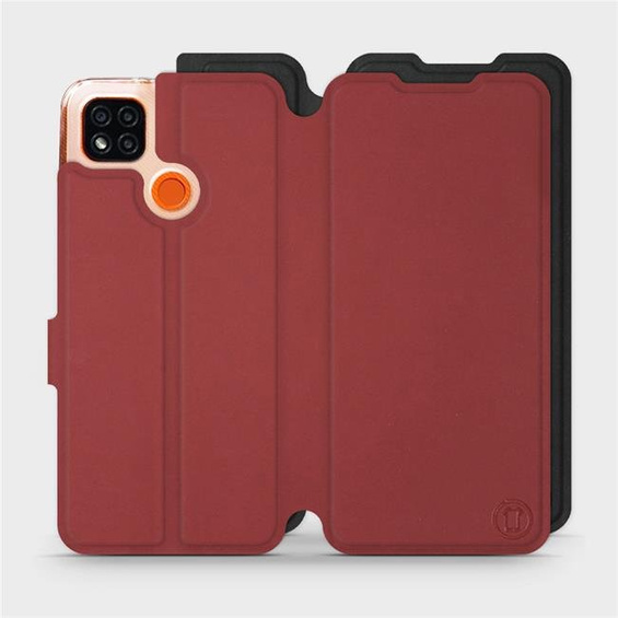 Hülle für Xiaomi Redmi 9C - Farbe Dunkelrot mit Schwarz