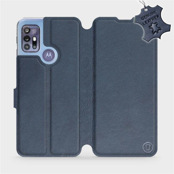 Hülle für Motorola Moto G30 - Farbe Blue Leather