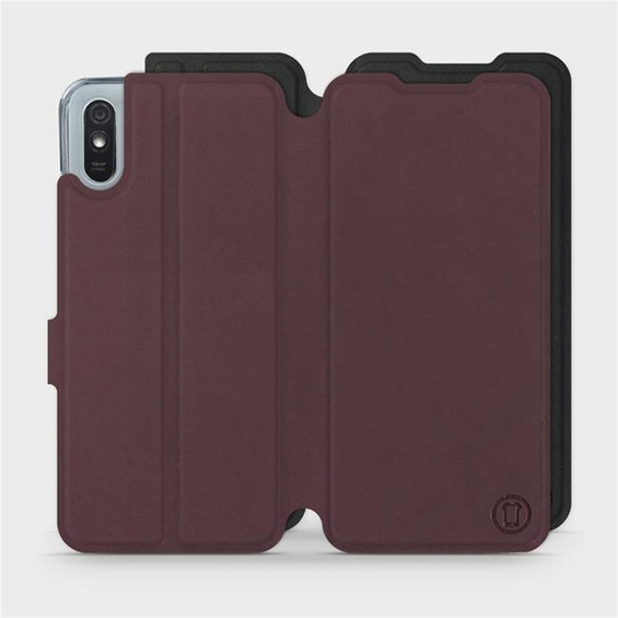 Hülle für Xiaomi Redmi 9A - Farbe Burgund mit Schwarz