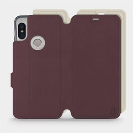 Hülle für Xiaomi Redmi Note 5 - Farbe Burgund mit Platin