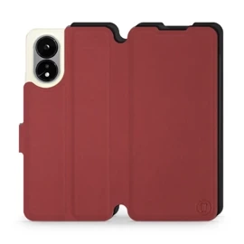 Hülle für OPPO A38 - Farbe Dunkelrot mit Schwarz