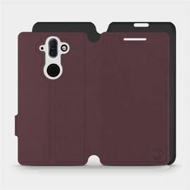 Hülle für Nokia 8 Sirocco - Farbe Burgund mit Schwarz