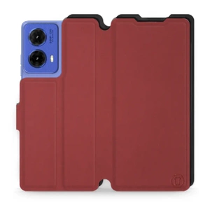 Hülle für Motorola Moto G85 5G - Farbe Dunkelrot mit Schwarz
