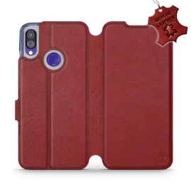 Hülle für Xiaomi Redmi Note 7 - Farbe Dark Red Leather