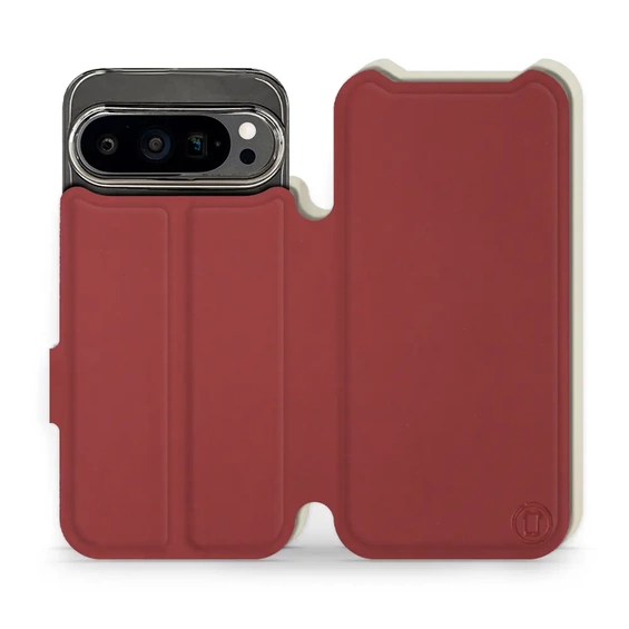 Hülle für Google Pixel 9 Pro - Farbe Dunkelrot mit Platin