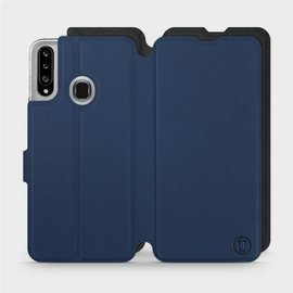 Hülle für Samsung Galaxy A20S - Farbe Marine mit Schwarz