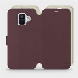 Hülle für Samsung Galaxy A6 Plus 2018 - Farbe Burgund mit Platin
