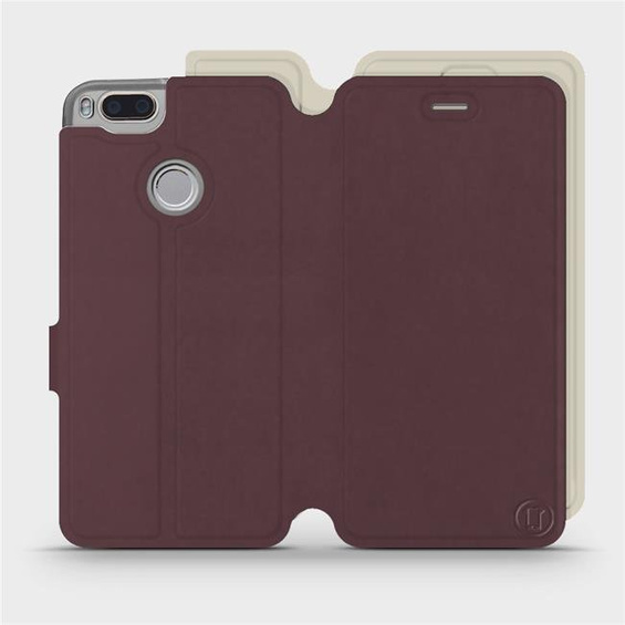 Hülle für Xiaomi Mi A1 - Farbe Burgund mit Platin