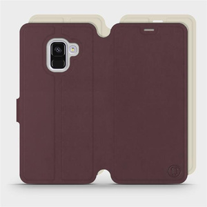 Hülle für Samsung Galaxy A8 2018 - Farbe Burgund mit Platin