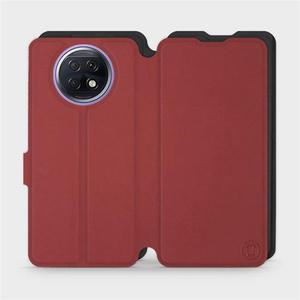 Hülle für Xiaomi Redmi Note 9T - Farbe Dunkelrot mit Schwarz