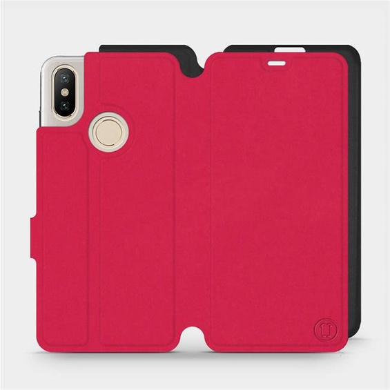Hülle für Xiaomi Mi A2 - Farbe Rot mit Schwarz