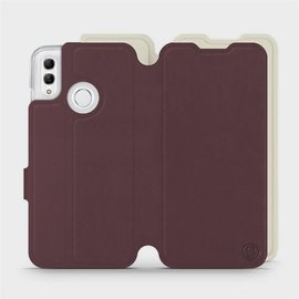 Hülle für Huawei Honor 10 Lite - Farbe Burgund mit Platin