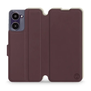 Hülle für Realme 10 - Farbe Burgund mit Platin