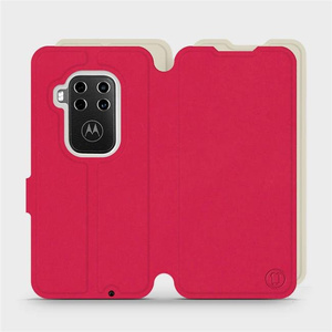 Hülle für Motorola One Zoom - Farbe Rot mit Platin