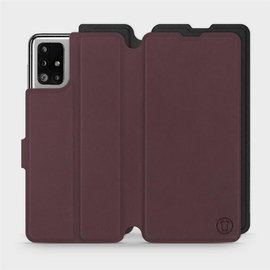 Hülle für Samsung Galaxy M51 - Farbe Burgund mit Schwarz