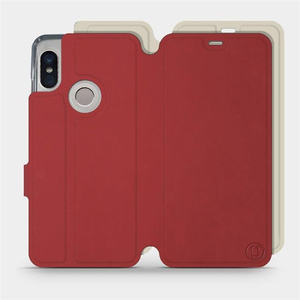 Hülle für Xiaomi Redmi Note 5 - Farbe Dunkelrot mit Platin