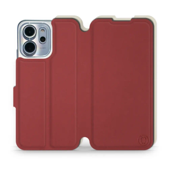 Hülle für OPPO Reno 14 F 5G - Farbe Dunkelrot mit Platin