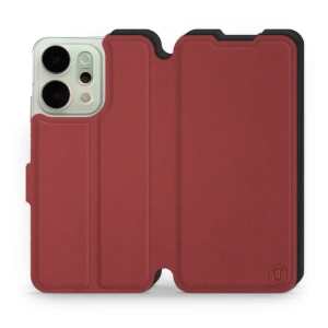 Hülle für OPPO Reno 14 Pro 5G - Farbe Dunkelrot mit Schwarz