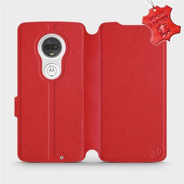 Hülle für Motorola Moto G7 Plus - Farbe Red Leather