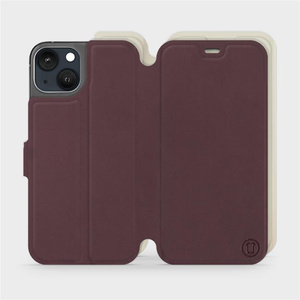 Hülle für Apple iPhone 13 - Farbe Burgund mit Platin