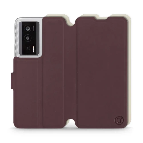 Hülle für Xiaomi POCO F5 Pro - Farbe Burgund mit Platin