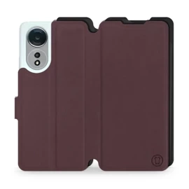 Hülle für OPPO A58 - Farbe Burgund mit Schwarz