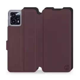 Hülle für Motorola Moto G13 - Farbe Burgund mit Schwarz