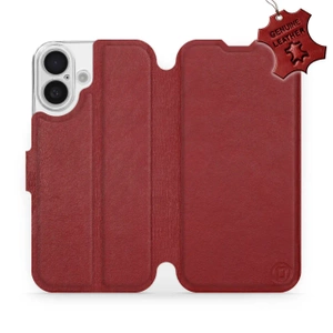 Hülle für Apple iPhone 16 - Farbe Dark Red Leather
