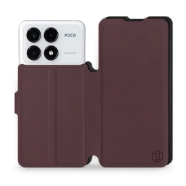 Hülle für Xiaomi POCO F6 Pro - Farbe Burgund mit Schwarz