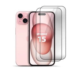 2er Set Panzerglas Clear für Apple iPhone 15