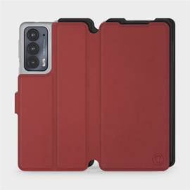 Hülle für Motorola Edge 20 - Farbe Dunkelrot mit Schwarz