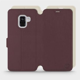 Hülle für Samsung Galaxy A8 2018 - Farbe Burgund mit Platin