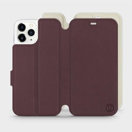 Hülle für Apple iPhone 11 Pro - Farbe Burgund mit Platin