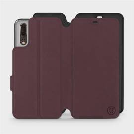 Hülle für Huawei P20 - Farbe Burgund mit Schwarz