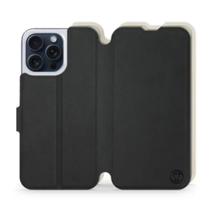 Hülle für Apple iPhone 15 Pro Max - Farbe Schwarz mit Platin